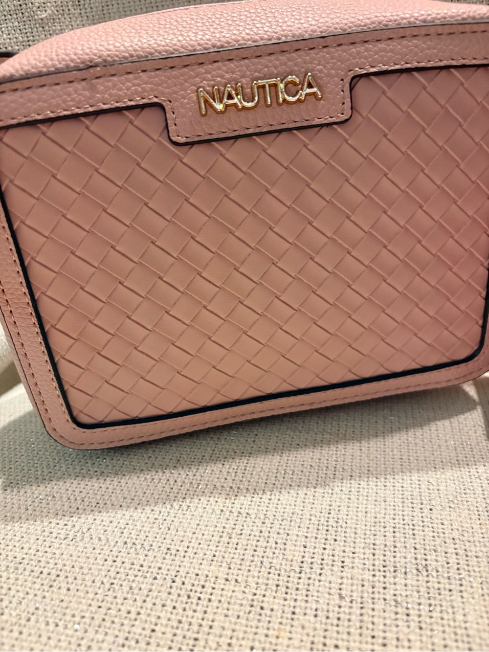 Nautica Blush Light Pink Woven Crossbody Bag